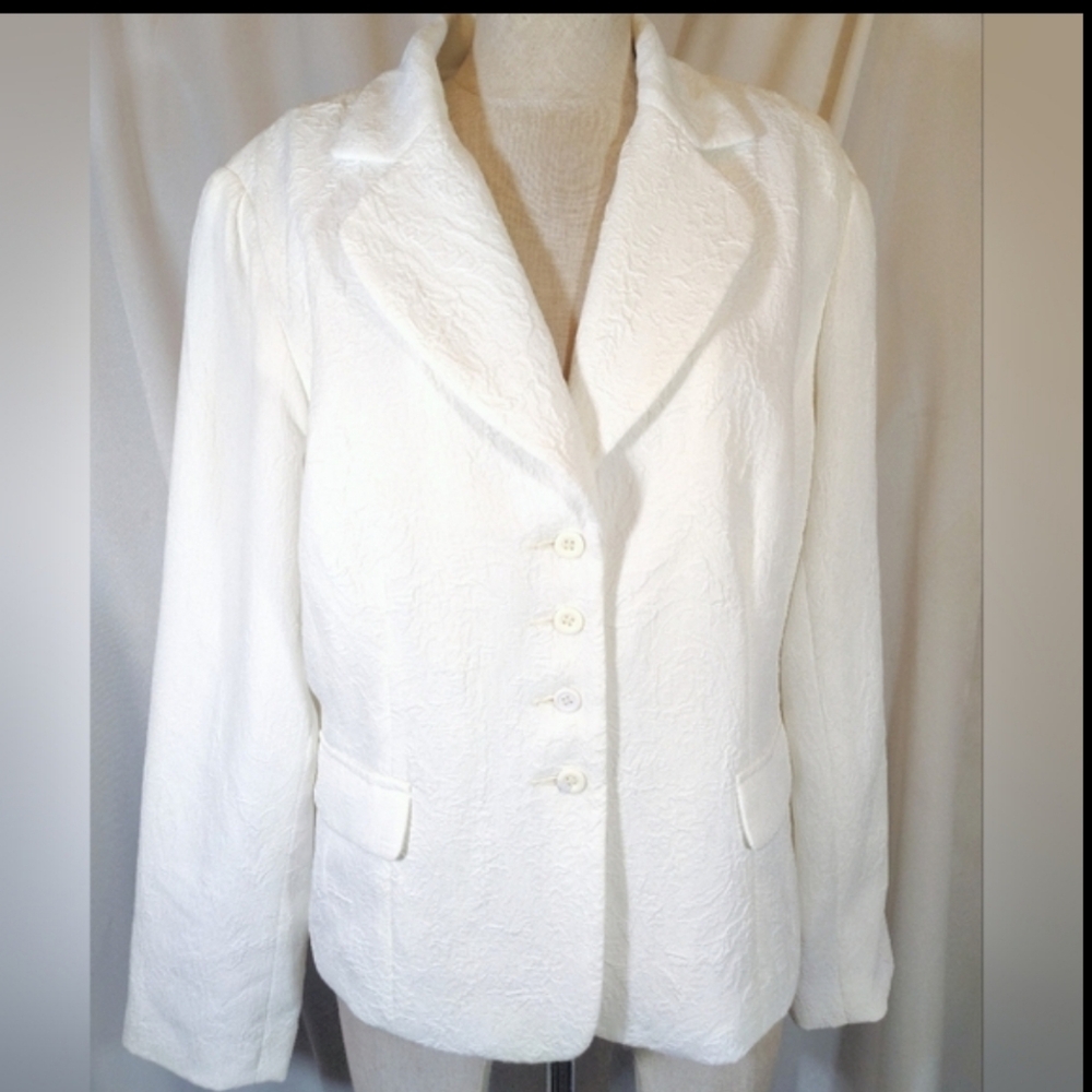 Blacker blazer jacket, Button up textured pattern, spread collar, Lined, 16P
